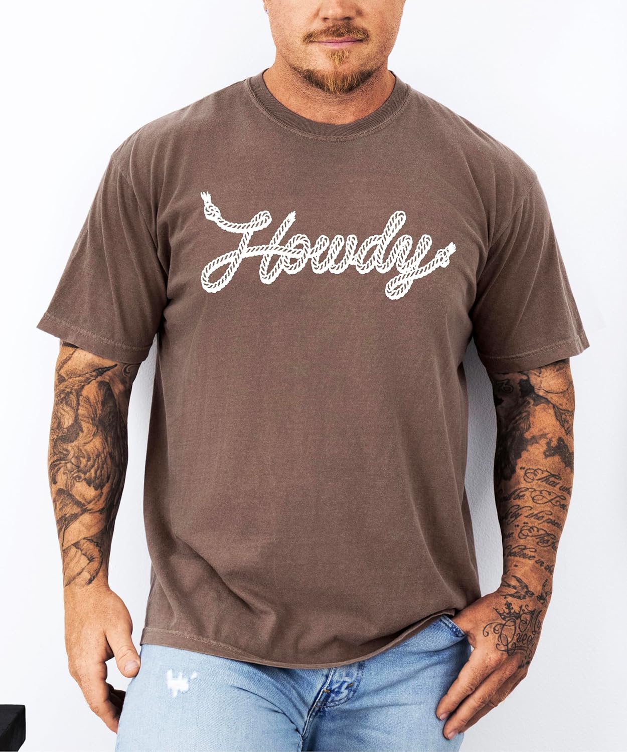 Howdy Rope Script Shirt for Women and Men Trendy Country Western Graphic Tee