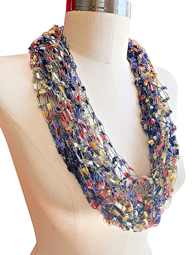 Miniatura 2 de Primary Colors Light Infinity Scarf, Necklace Scarf Infinity Scarf, Loop Scarf Light weight Scarf, Multicolored Cowl, Fiber Jewelry Single Loop