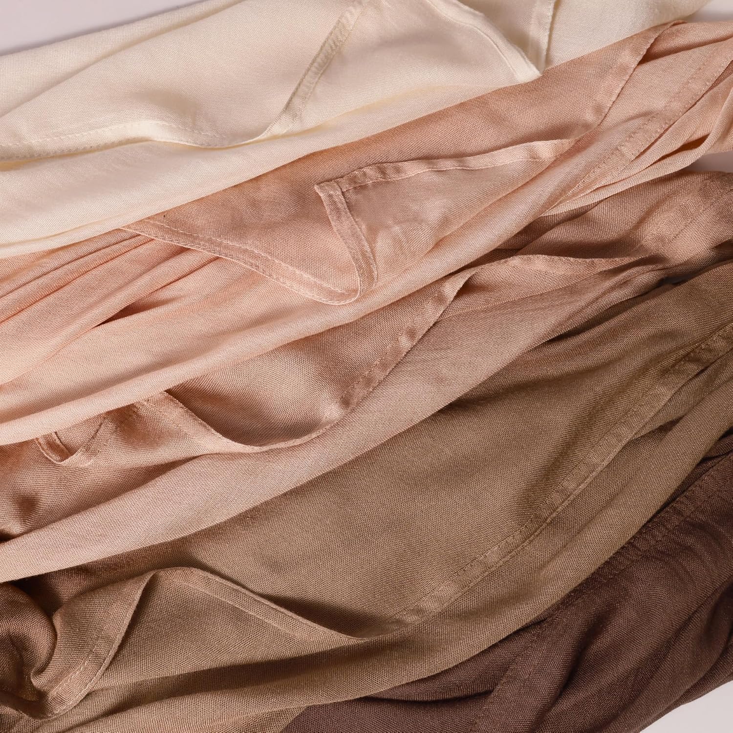 Febfim 4PCS Muslim Women Viscose Cotton Rayon Hijab Scarf Fashion Solid Headscarf Wrap Shawls