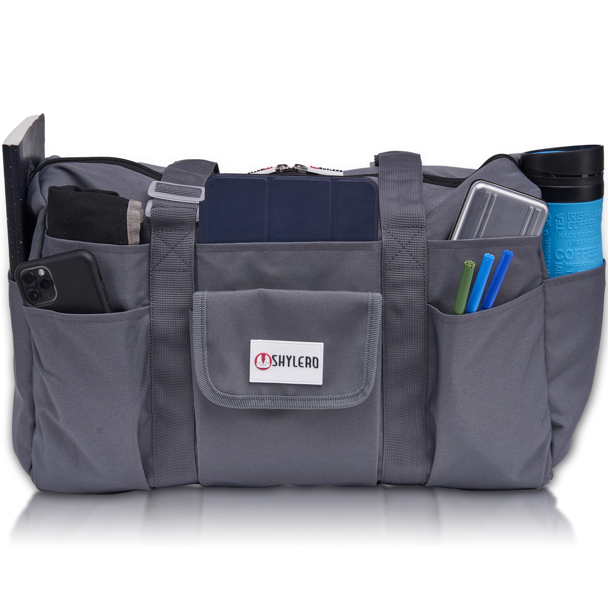 Nurse Bag and Utility Tote | Waterproof | Top YKK® Zip | L18" x H14" x W7" (46x18x36cm) | White Peas