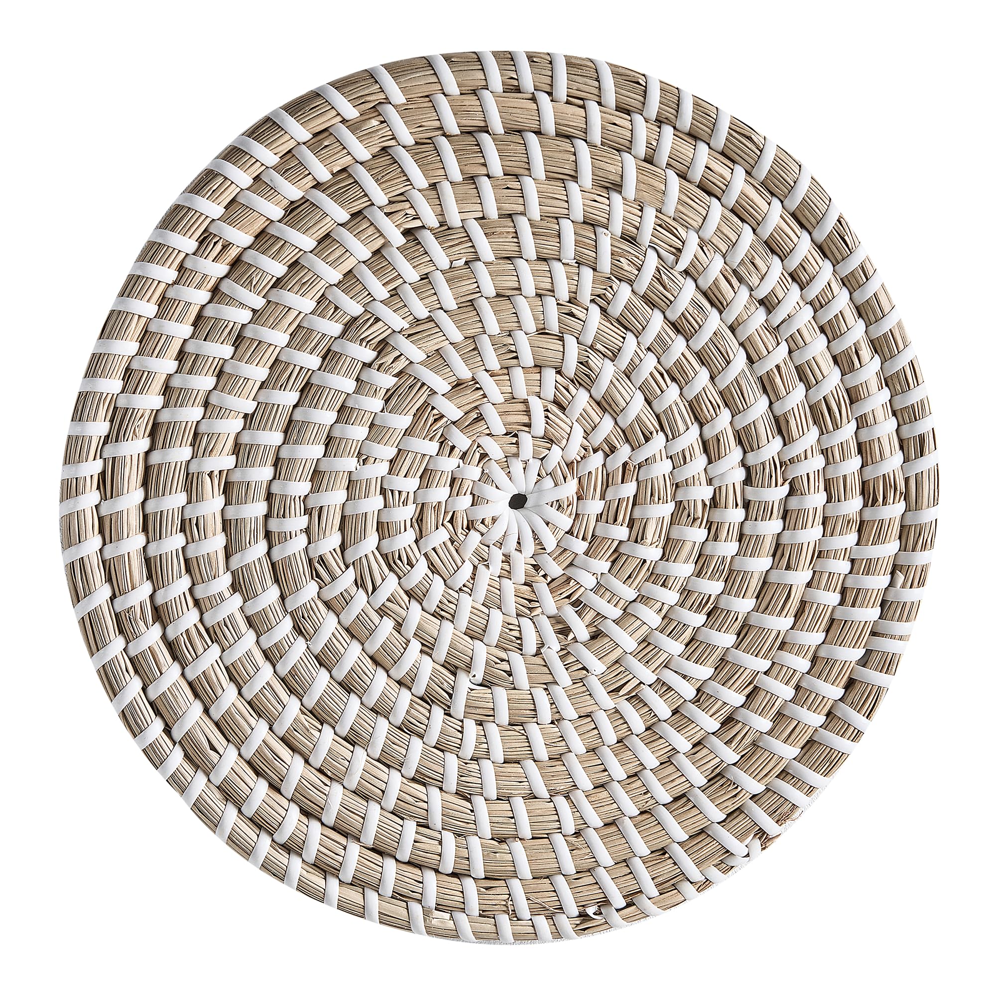 Beliani Wanddeko Seegras natürlich/beige geflochten Wandkörbe 3er Set Kreise Boho Cantho