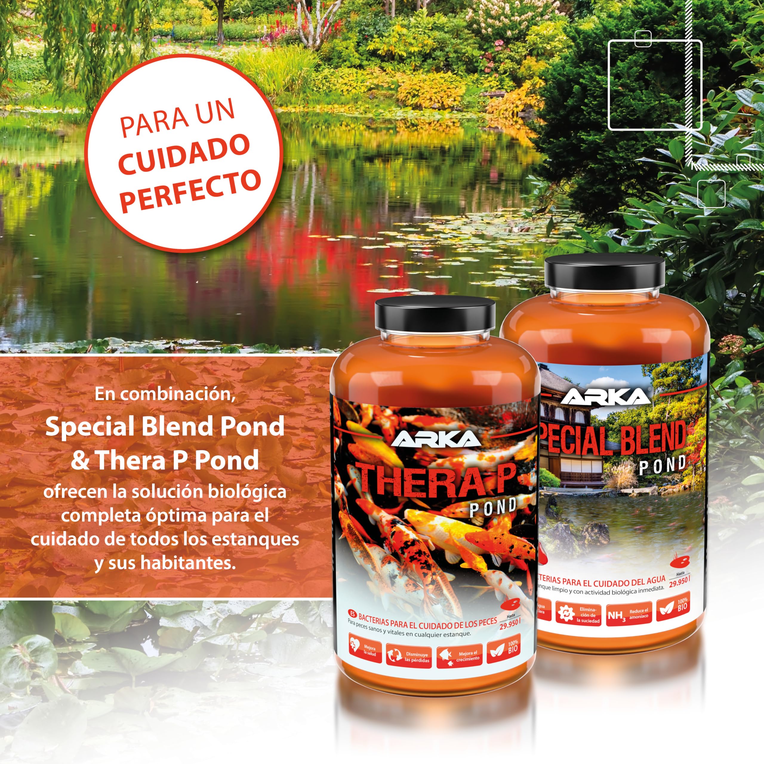 Cuidado Peces Estanque 946 ml - TheraP Probiótico para Koi | probiótico, favorece bienestar, vitalidad, colores vivos, reduce estrés, protege mucosas, peces de estanque, koi