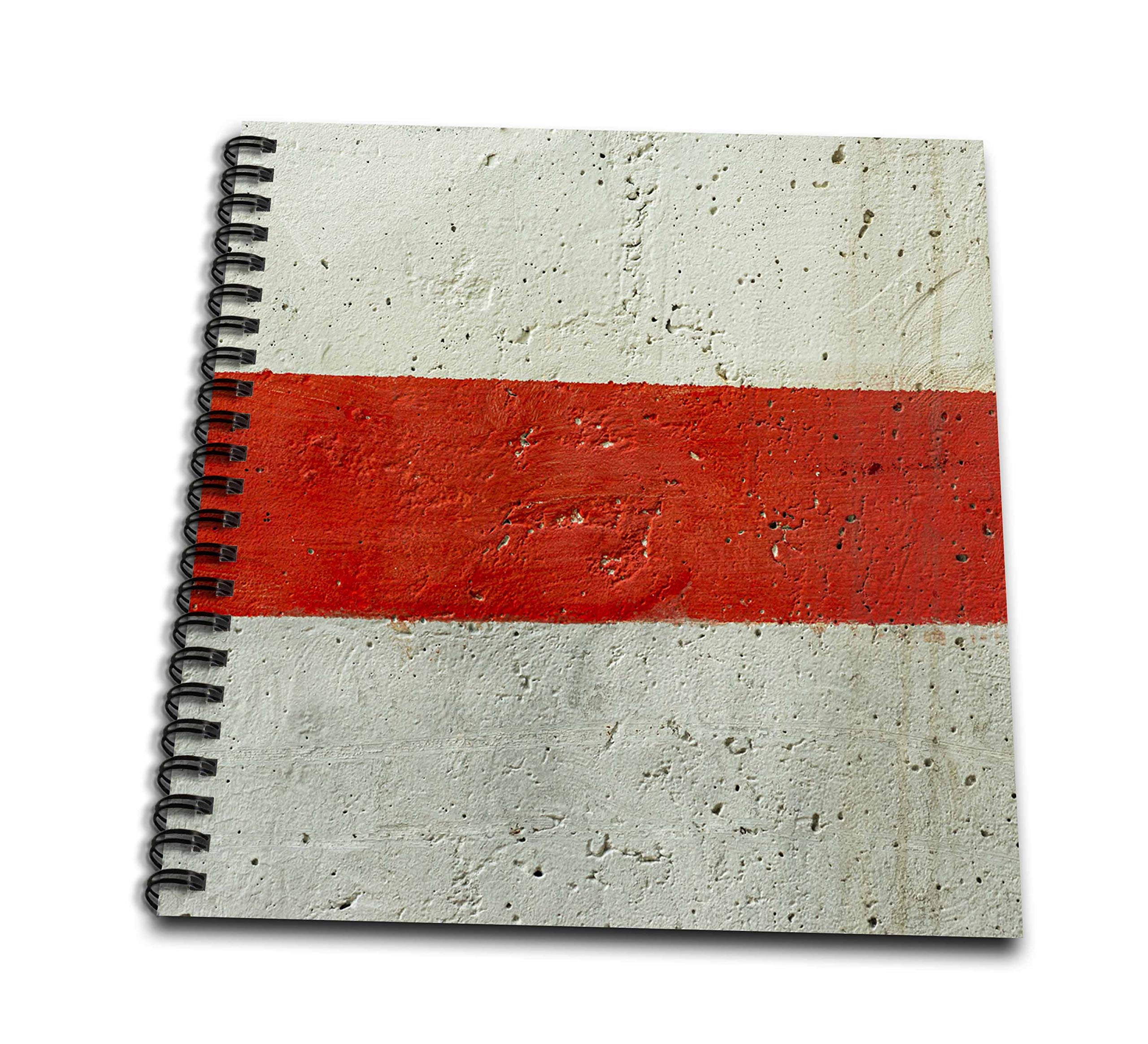 3dRose Immagine di un muro di cemento con una barra orizzontale rossa Cross it-Drawing Book, 8 x 8 pollici, Multicolore, 8x8