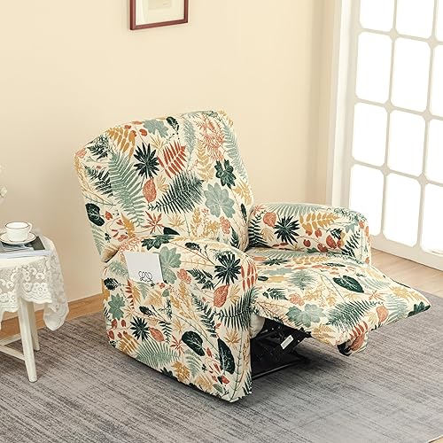Vista 50 de Eco-Ancheng Fundas reclinables de 4 piezas, fundas para sillas reclinables, fundas elásticas para sofá reclinable, fundas ajustables antideslizantes