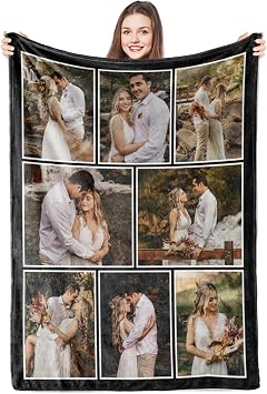 Custom Personalized Blanket Photo Blankets for Girlfriend Boyfriend Gifts, Custom Photo Blankets Soft Flannel Throw Blanket for Wife Husband Couples Gift