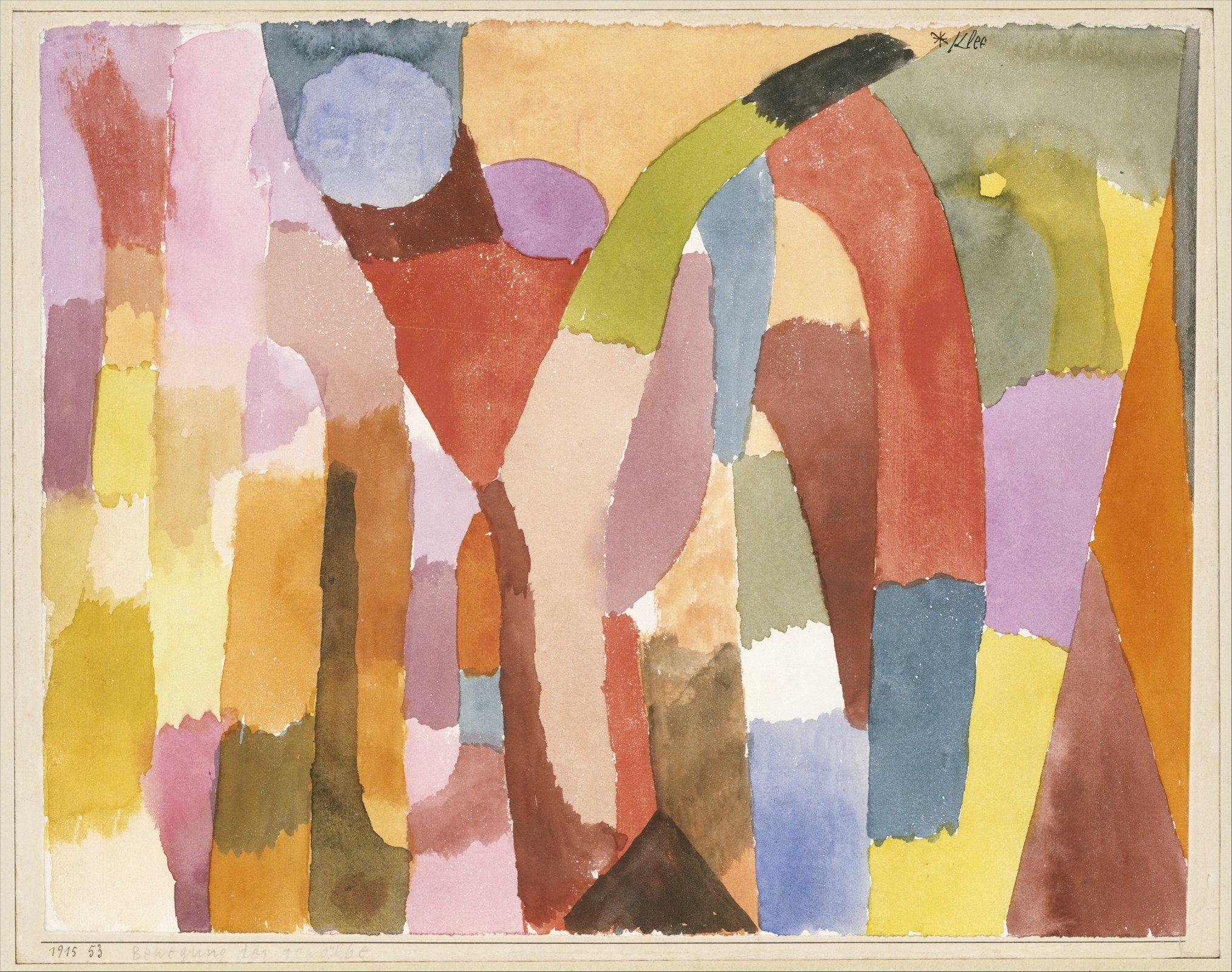 Impression Paul Klee Movement of Vaulted Chambers grand cadre brun