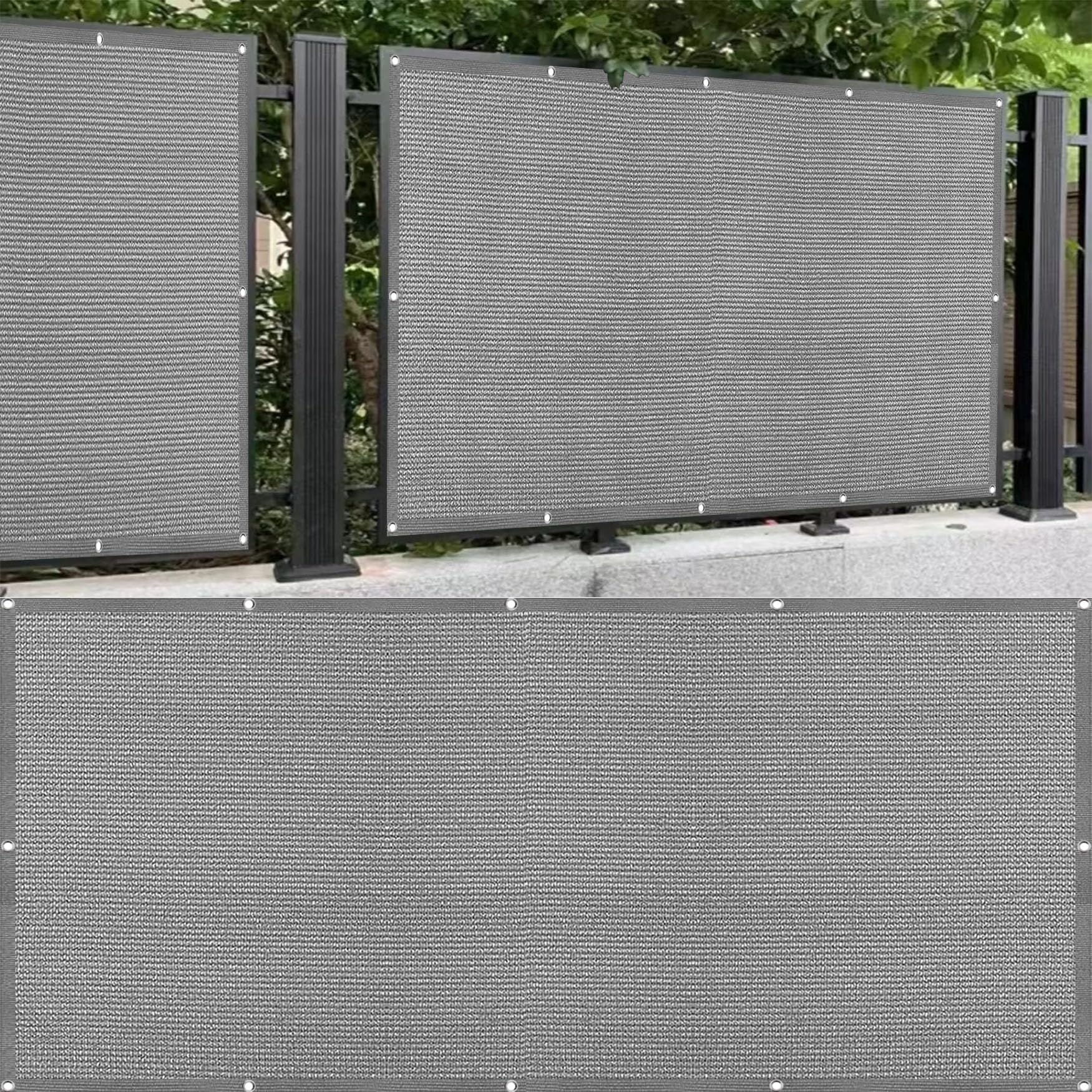 Couverture de confidentialité cache vue balcon 70x800 cm gris contre le vis-à-vis