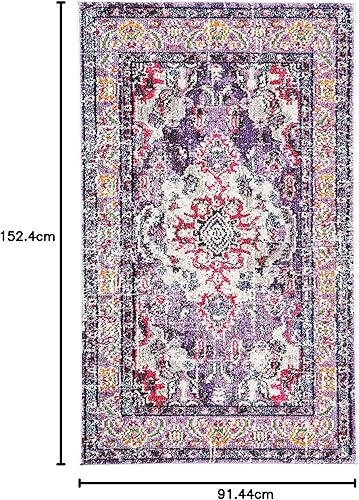 Miniatura 315 de Safavieh Tapete de área grande, colección Monaco, 11 pies x 15 pies, azul marino y celeste, diseño desgastado de medallón, no desprende pelusa