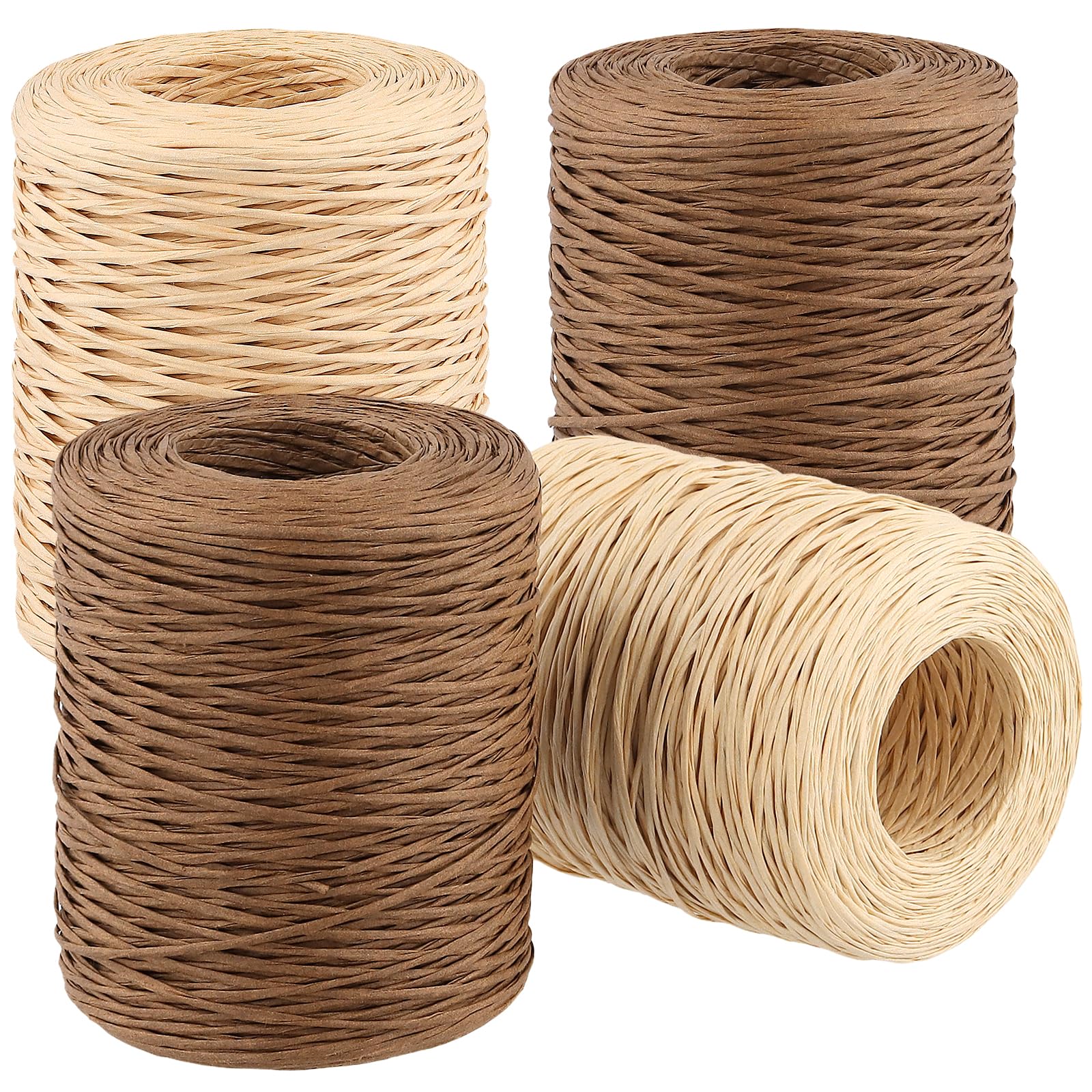 Wisafory 200 m de fil en papier naturel pour travaux manuels, fil de fleurs, fil de fer, décoratif, fil de liaison, fil de bricolage, pour bouquets de