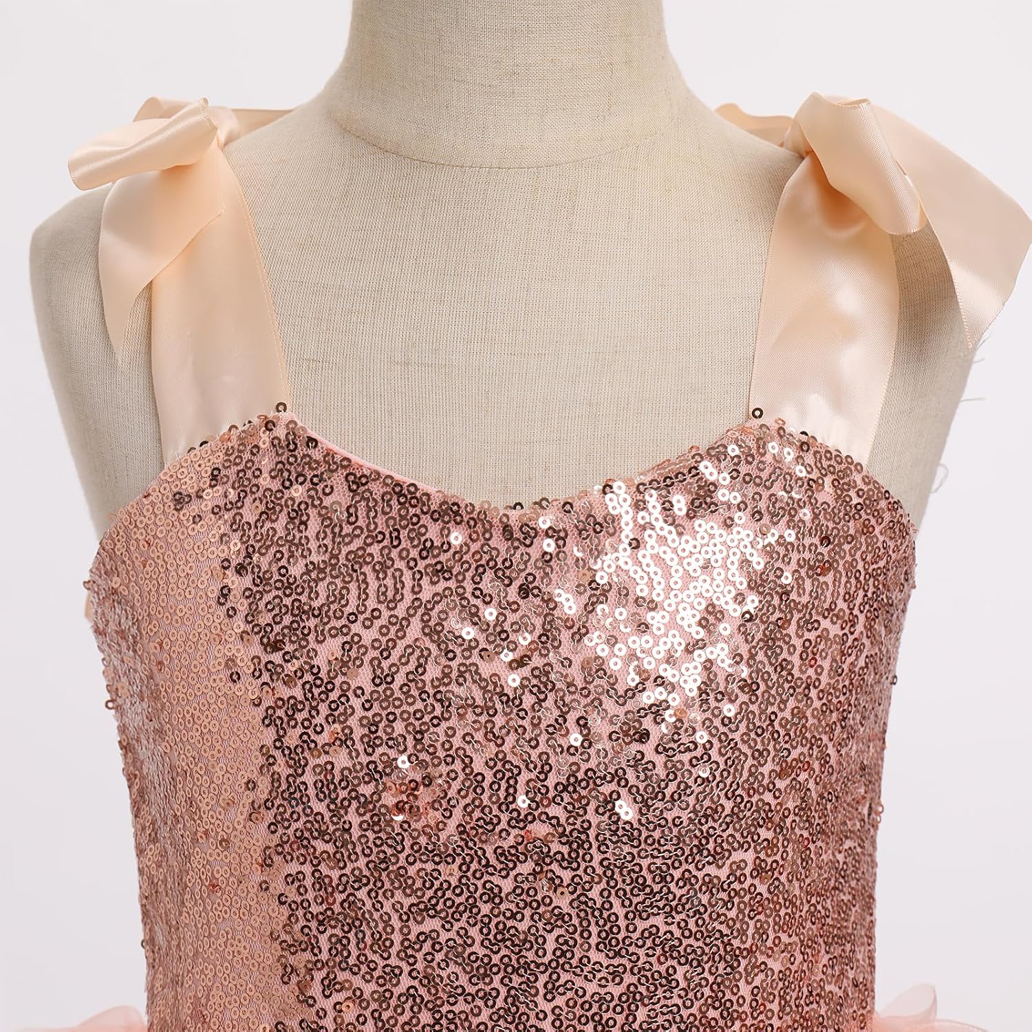 Girls Sequins Tutu Dress Sparkly Tulle Princess Birthday Prom Pageant Graduation Dresses 2-10Y