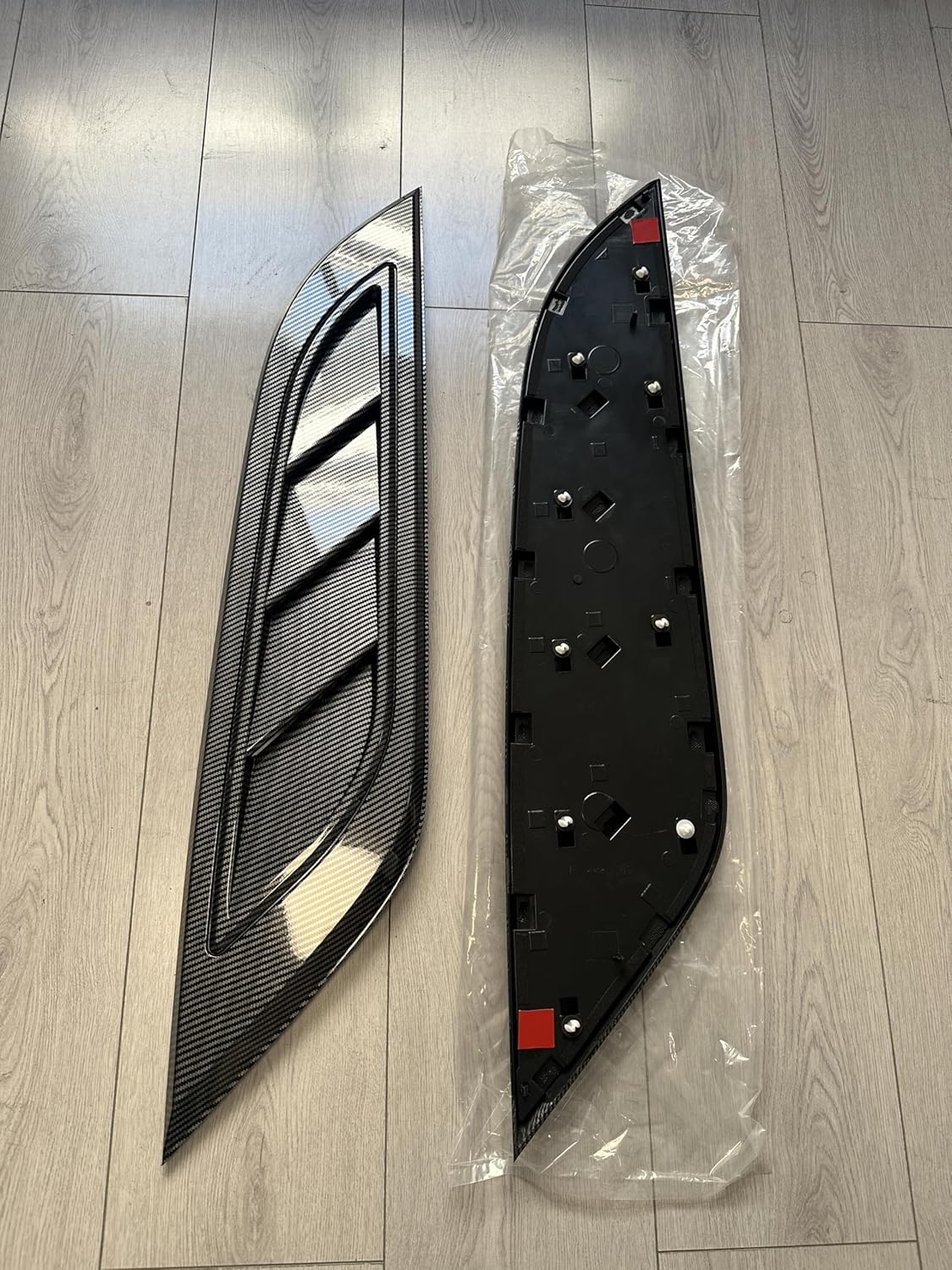 2PCS Front Hood Vent +2PCS Side Vent Carbon Fiber ABS Fits For Land Rover Defender 110 130 2020 2021 2022 2023 2024 2025