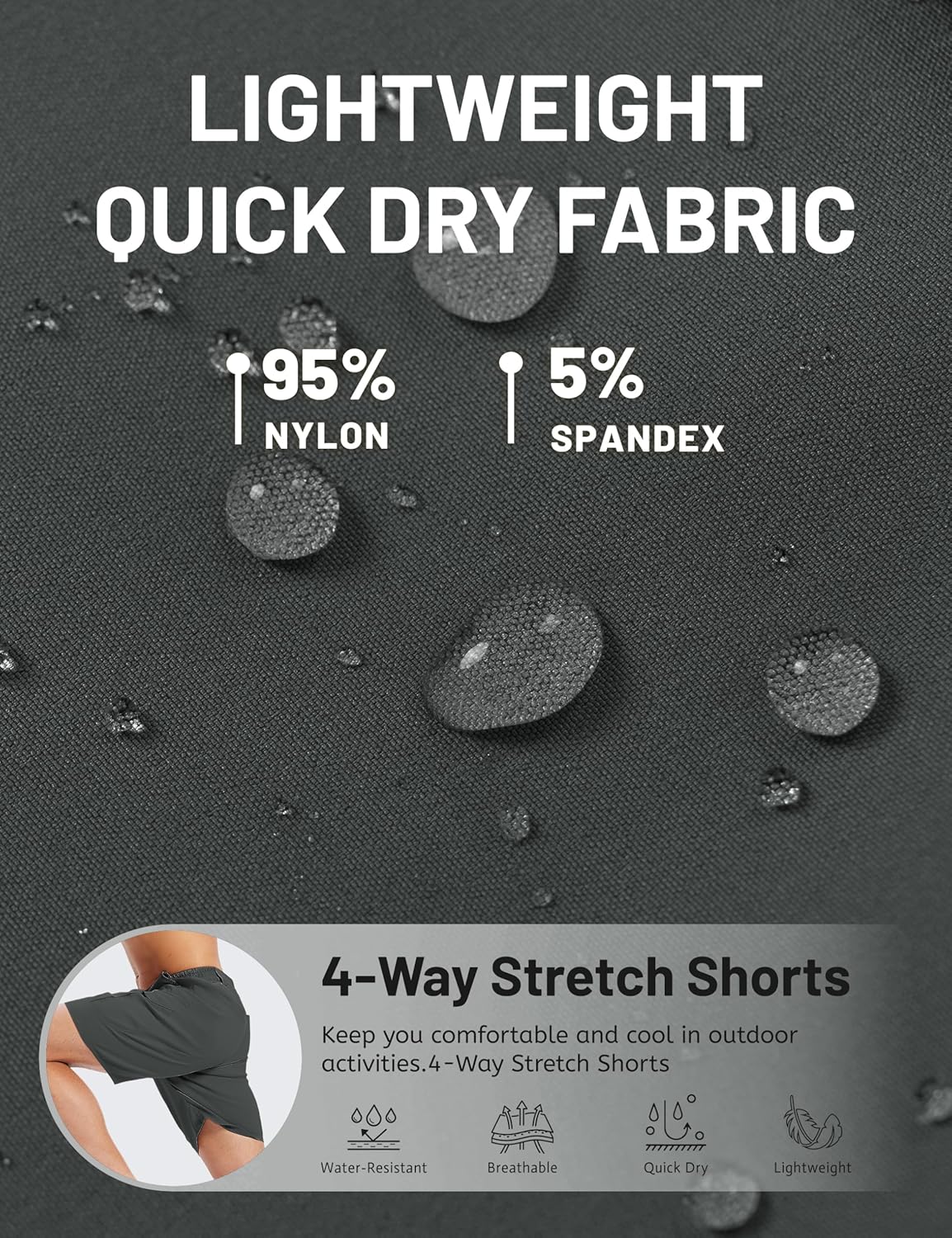 TACVASEN Mens Cargo Hiking Shorts 7" Quick Dry Stretch Tactical Work Shorts for Men Outdoor Casual Summer with 6 Pockets