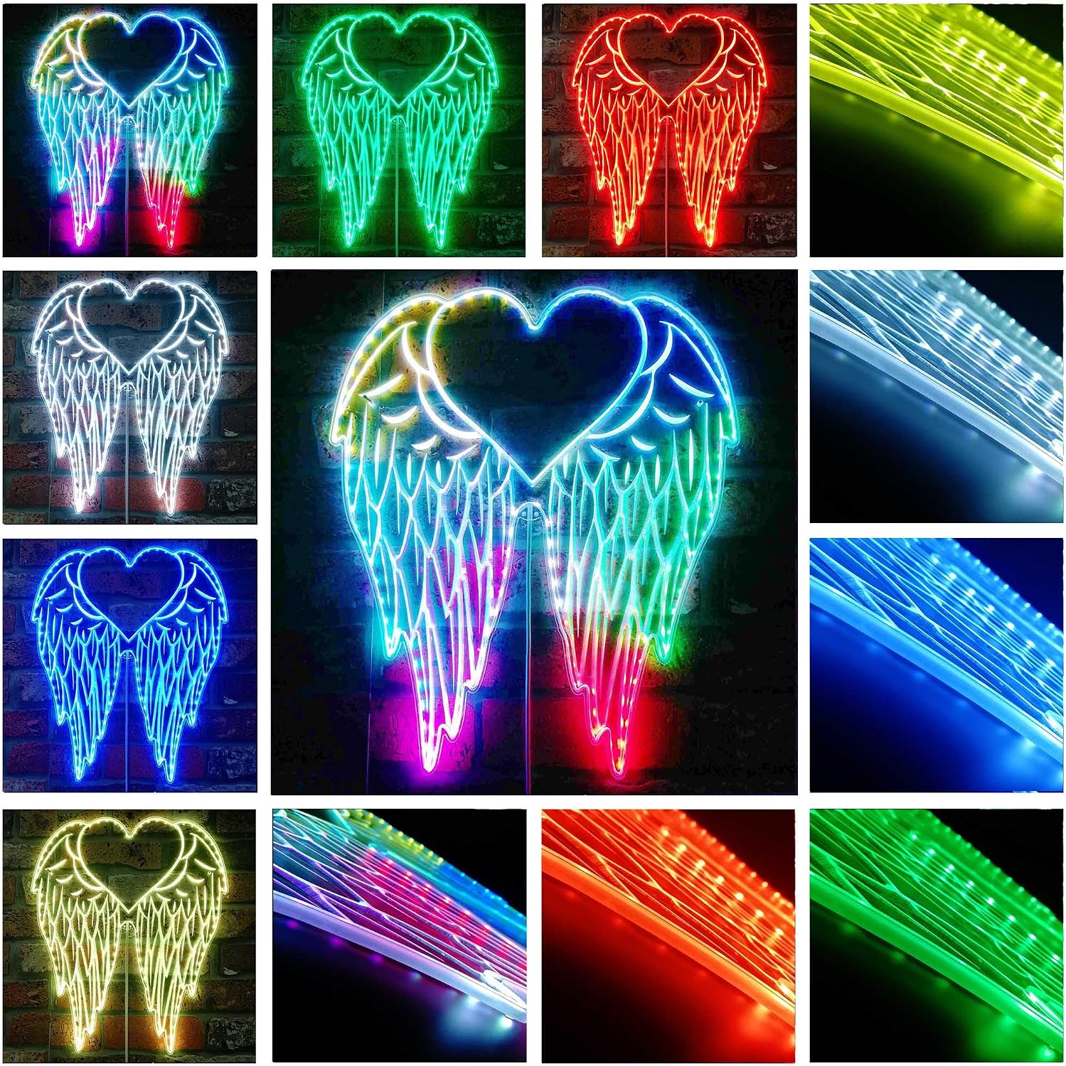 ADVPRO Angel Wing Woman Girl Room RGB Dynamic Glam LED Sign - Cut-to-Edge Shape - Smart 3D Decoration - Multicolor Signage st06s22-fnd-i0094-c