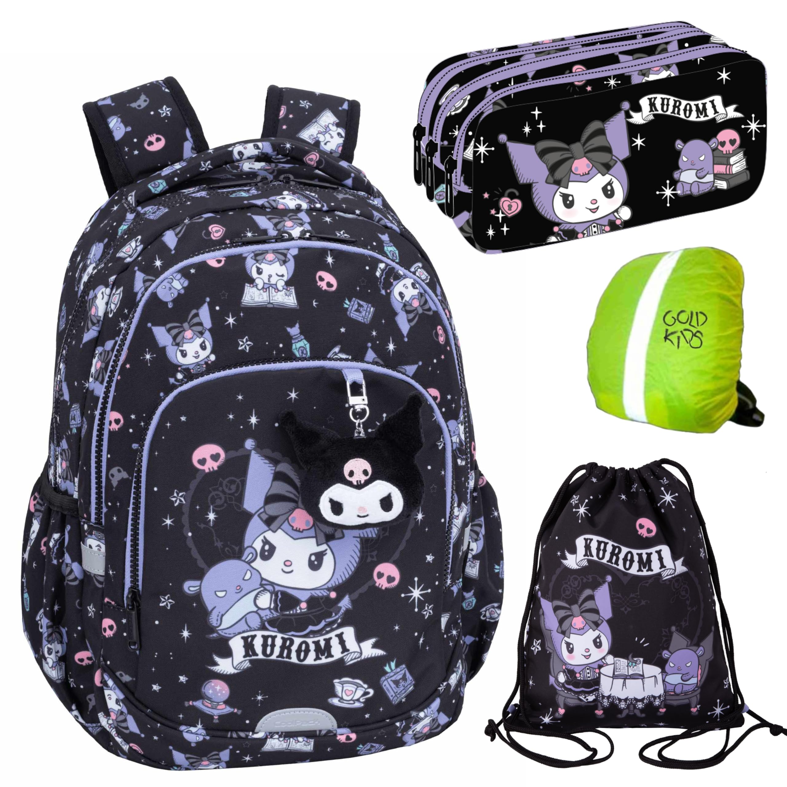 St. Majewski Schulranzen für Jungen und Mädchen, 4er-Set, Kuromi