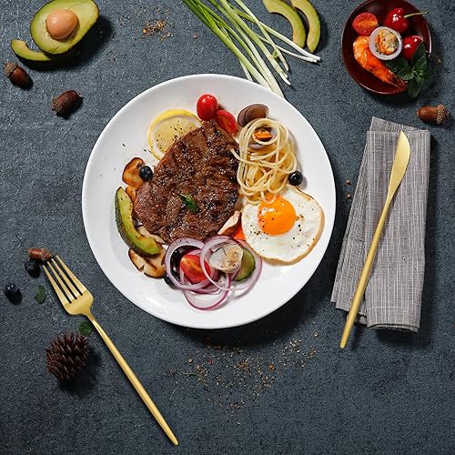 Miniatura 5 de Zalaxt Juego de cubiertos de 24 piezas, juego de cubiertos para 6, cuchara tenedor y cuchillo, juego de vajilla para el hogar para 6, juego de