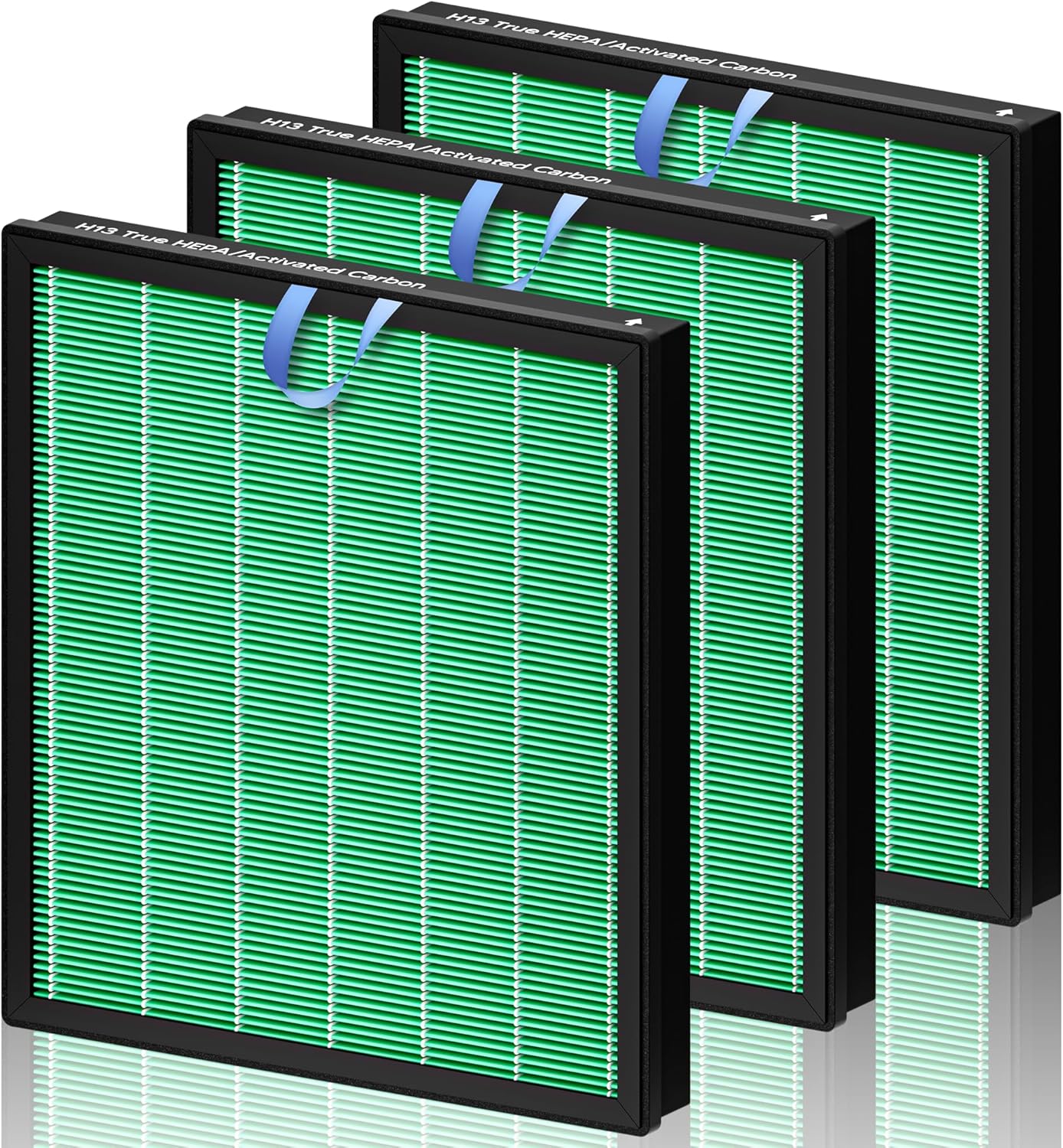 Improvedhand Vital 100S HEPA Replacement Filter Toxin Absorber Compatible With LEVOIT Vital 100S/100S-P Air Purifier, High-Efficiency 3-IN-1 True HEPA and Activated Carbon Filters, Pack of 3, Green