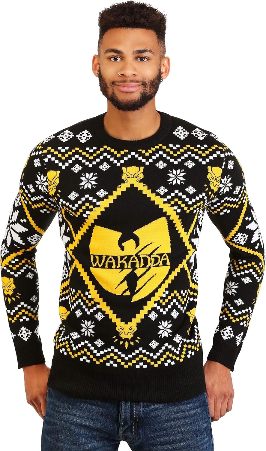 Ugly christmas sweater black panther Clearance