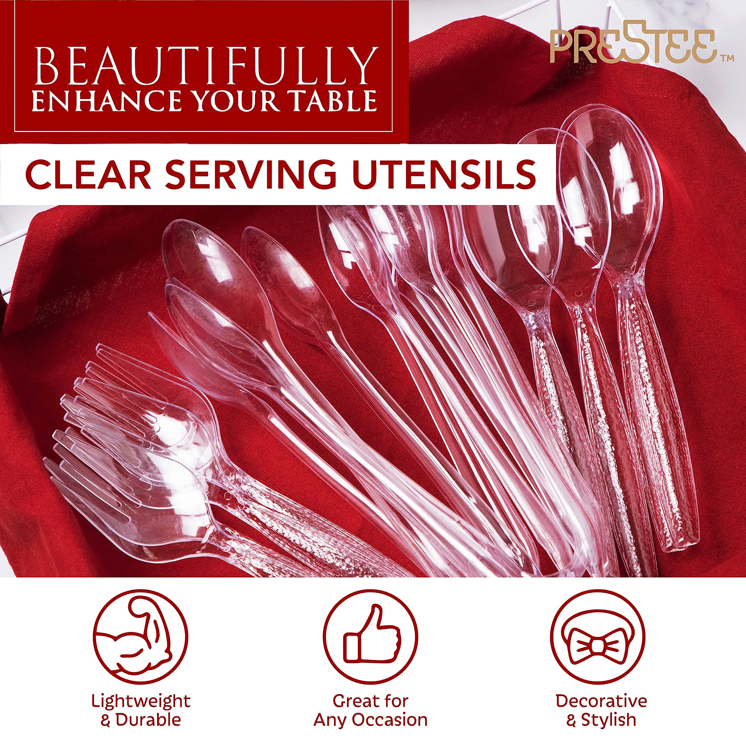 Buy 15 Piece Plastic Serving Utensils Set Clear Disposable Serving