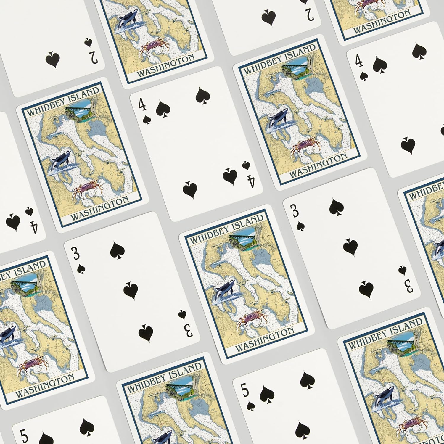 Lantern Press Whidbey Island, Washington, Nautical Chart, 52 Playing Cards for Adults, Poker Size Card Deck