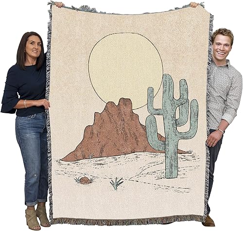 Pure Country Weavers Manta Landscape 2  Tapiz de regalo escénico del suroeste tejido de algodón  Fabricado en los Estados Unidos (72 x 54 pulgadas)