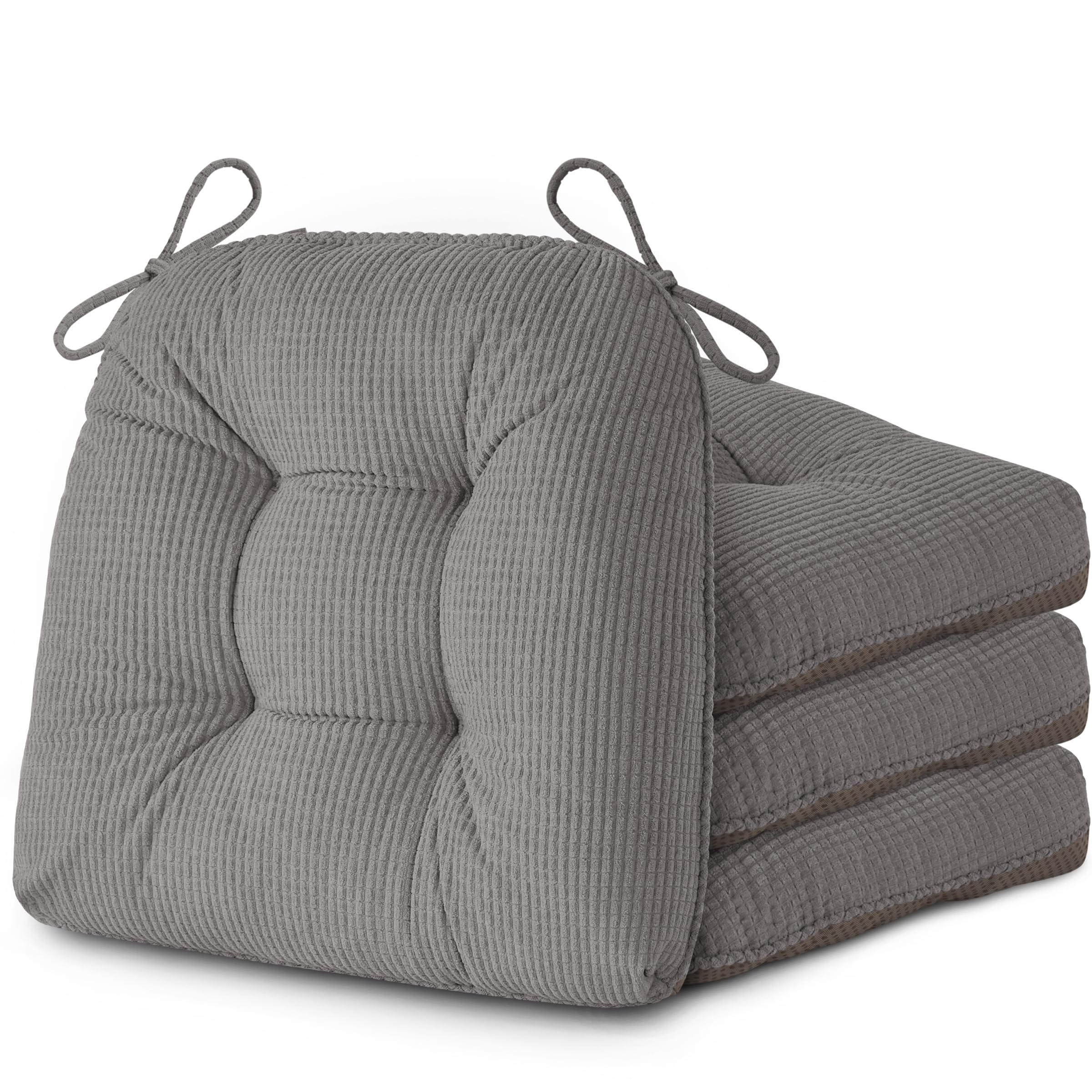 ZenComfy Chair Cushions for Dining Chairs Set of 4 46X42X7.6 cm Light Grey