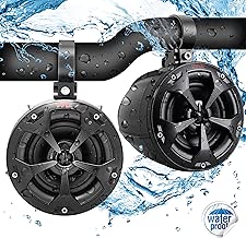 2-Way Dual Waterproof Off-Road Speakers - 4 Inch 800 Watt Marine Grade Wakeboard Tower Speakers System, Full Range Outdoor Audio Stereo Speaker for ATV, UTV, Quad, Jeep, Boat - Pyle PLUTV41BK (Black) - coolthings.us