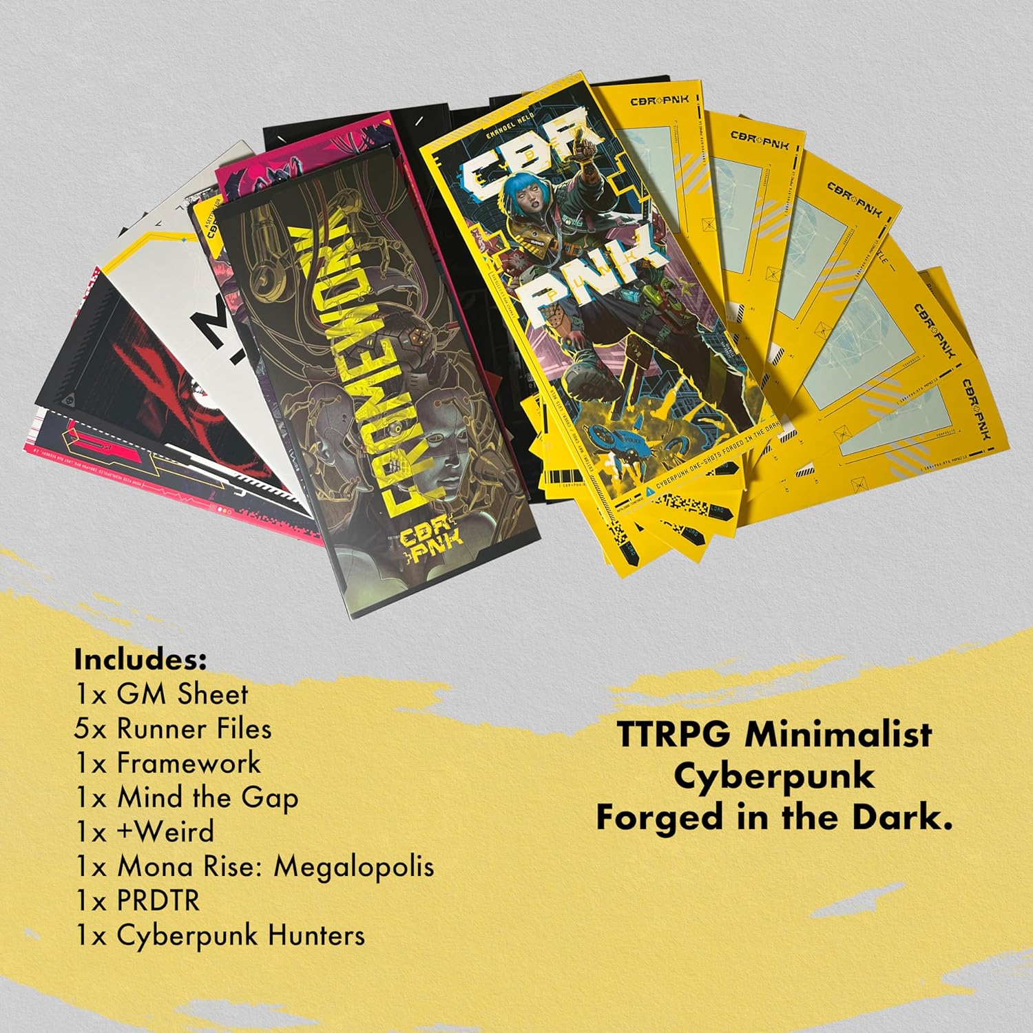 Mythworks CBR+PNK: Augmented Edition Minimalist Pamphlet TTRPG Forged in The Dark