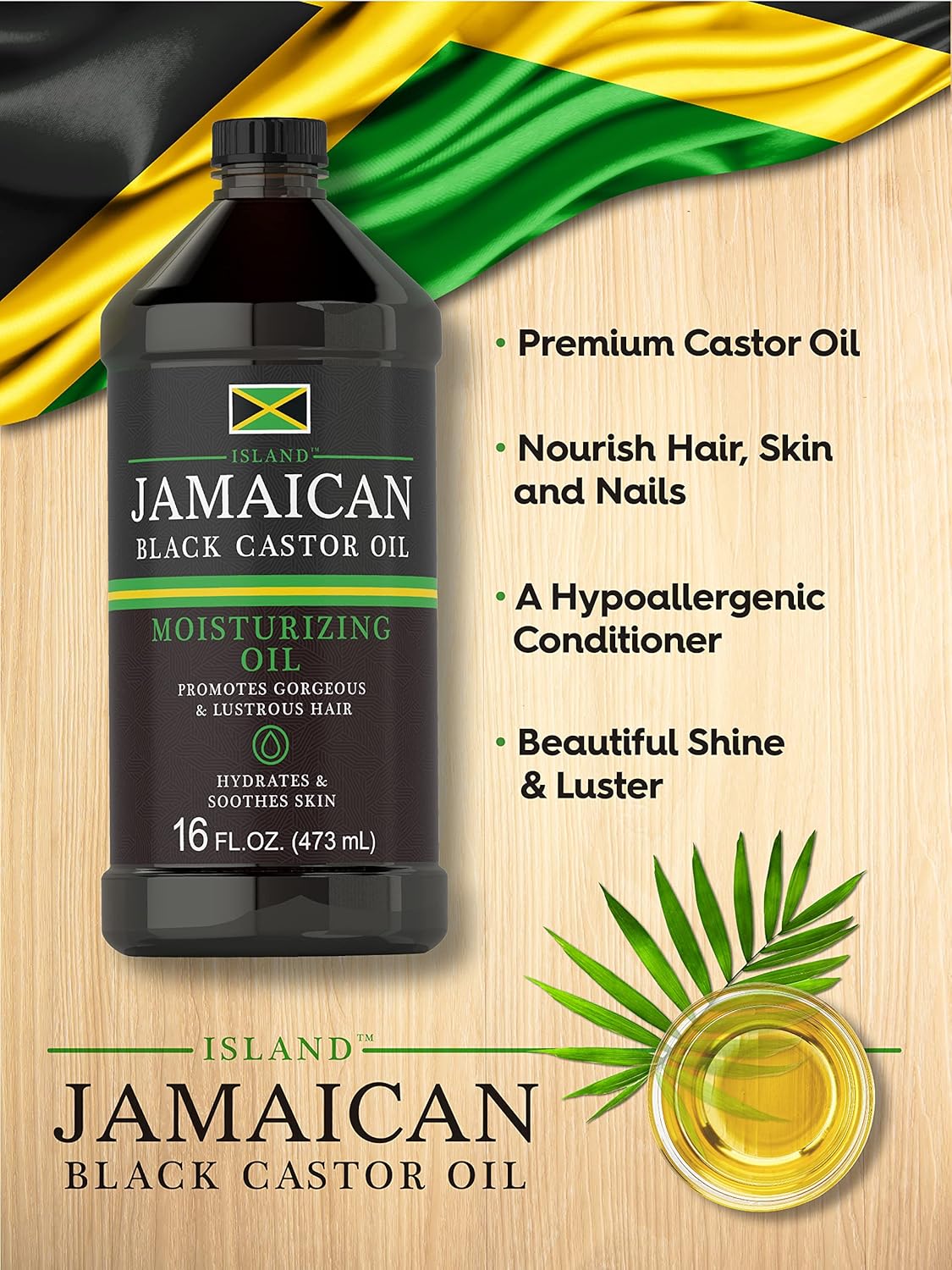 Carlyle Jamaican Black Castor Oil 16oz | Nourish Hair, Skin, and Nails | All Natural Hypoallergenic Conditioner - Image 4