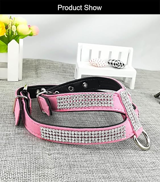 Foto 7 de 7 de Newtensina Moda Cachorros arnes con Diamantes y Correa Linda Mujer Bling Perro arnes con Pajarita Correa…