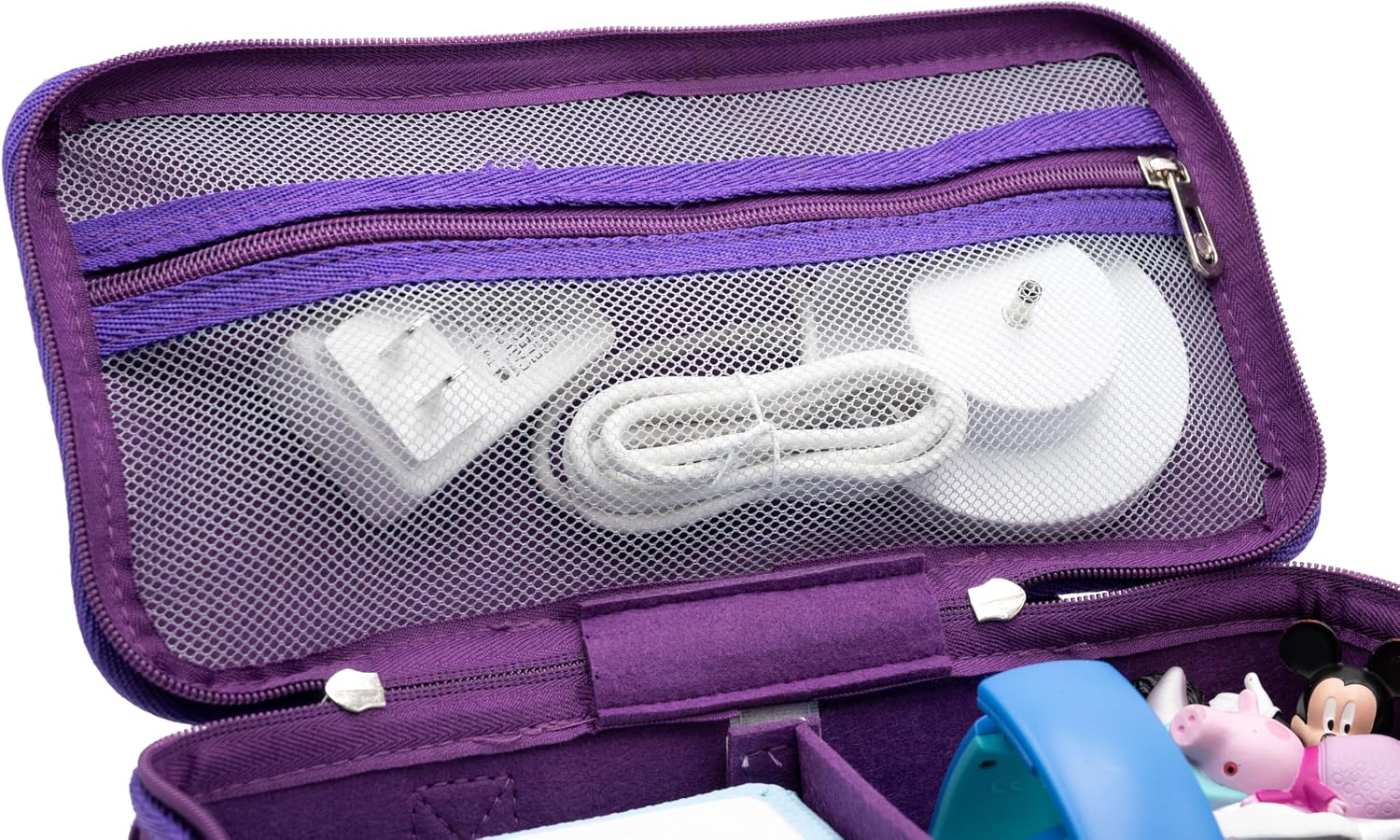 Lightweight Carrying Case for Toniebox Starter Kit – Purple | Travel Organizer with Mesh Pockets & Zipper Lid for Tonies Characters