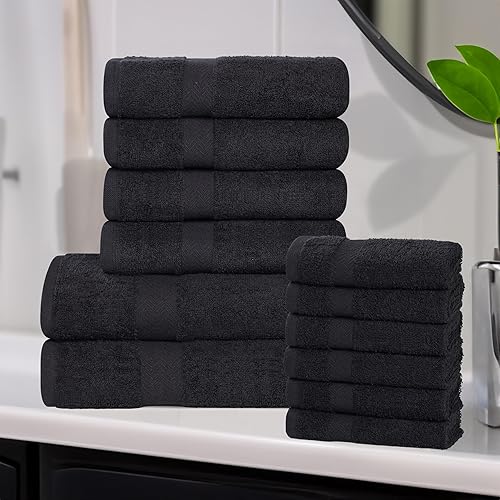 Vista 149 de Superior Juego de toallas de baño de algodón de 2 piezas, toallas grandes para cuerpo, secado rápido, artículos esenciales de baño, baño