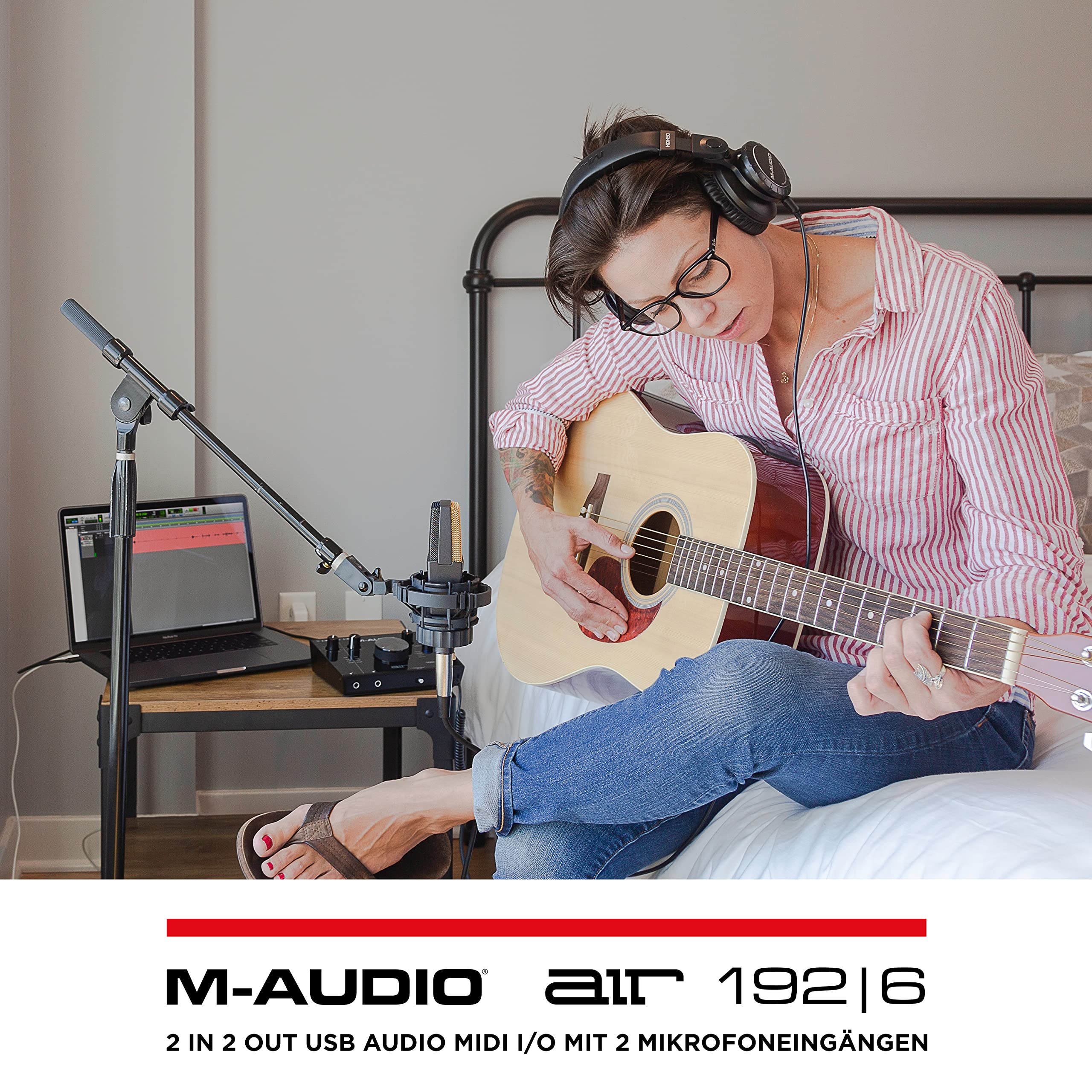 M-AUDIO Air192|6 USB MIDI Audio Interface für Aufnahmen in Studioqualität mit 2 XLR und Line Eingängen und Recording Software