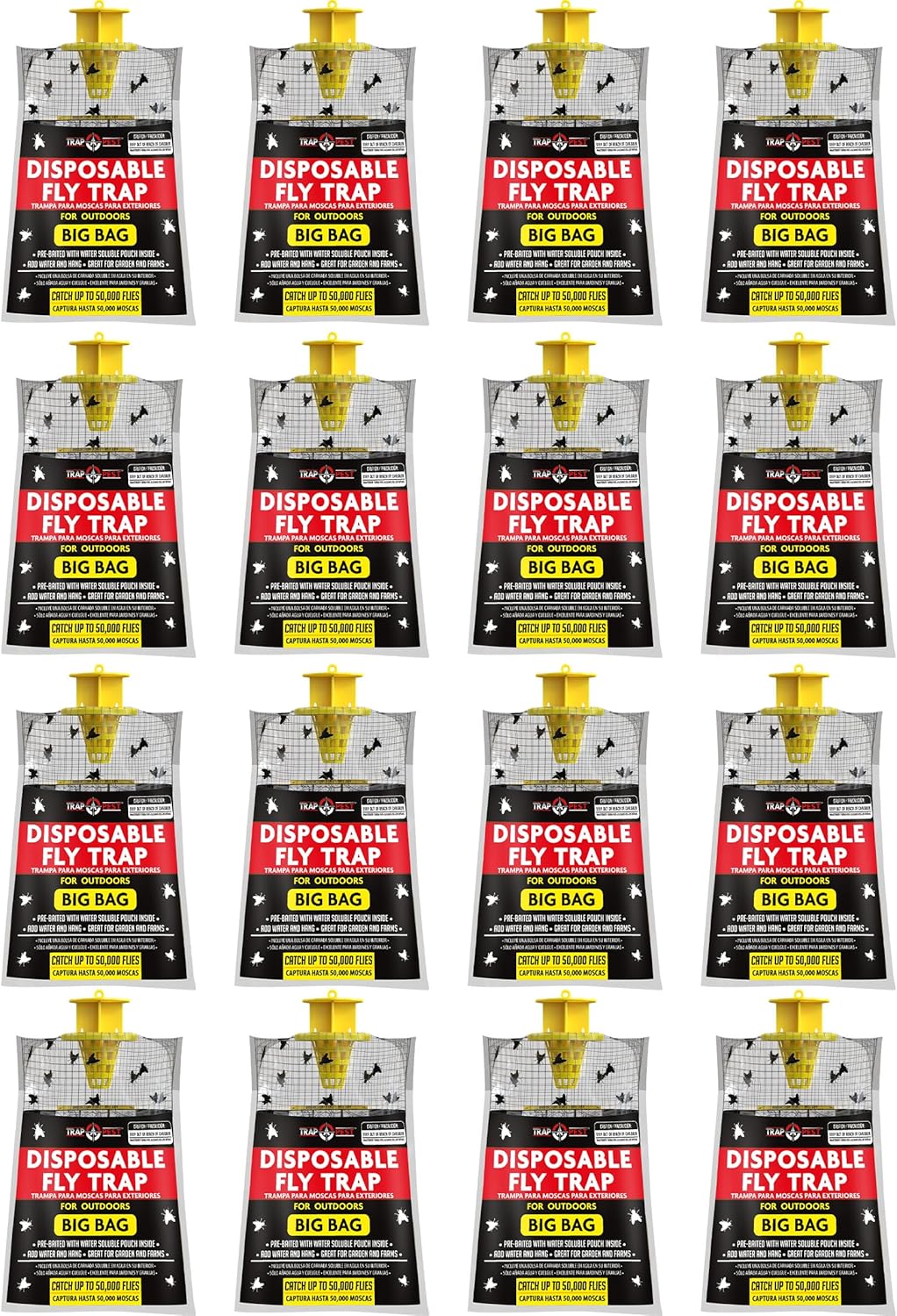 16 Pack Big Bag Fly Bag Trap – Fly Bags Outdoor Disposable Fly Trap Bag – Fly Trap Disposable Horse Fly Traps Outdoor – Fly Trap Bags Outdoor Net