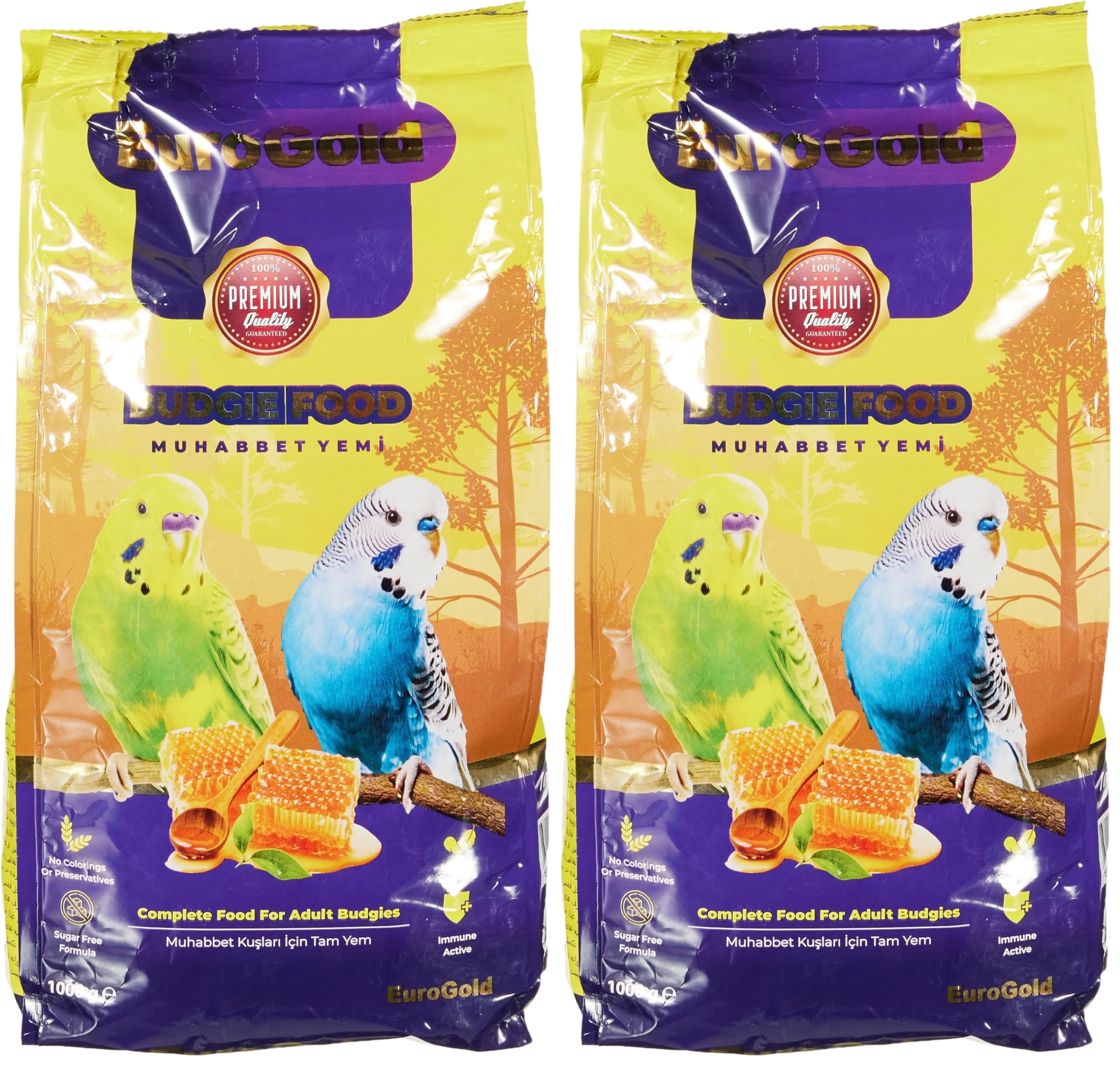 EuroGold Ballı ve Meyveli Muhabbet Kuşu Yemi, 1 Kg 2li paket