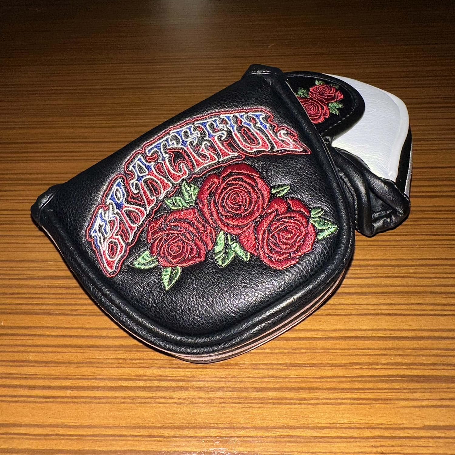 Grateful – Leather Grateful Roses Golf Mallet Putter Head Cover – Free U.S. Shipping!