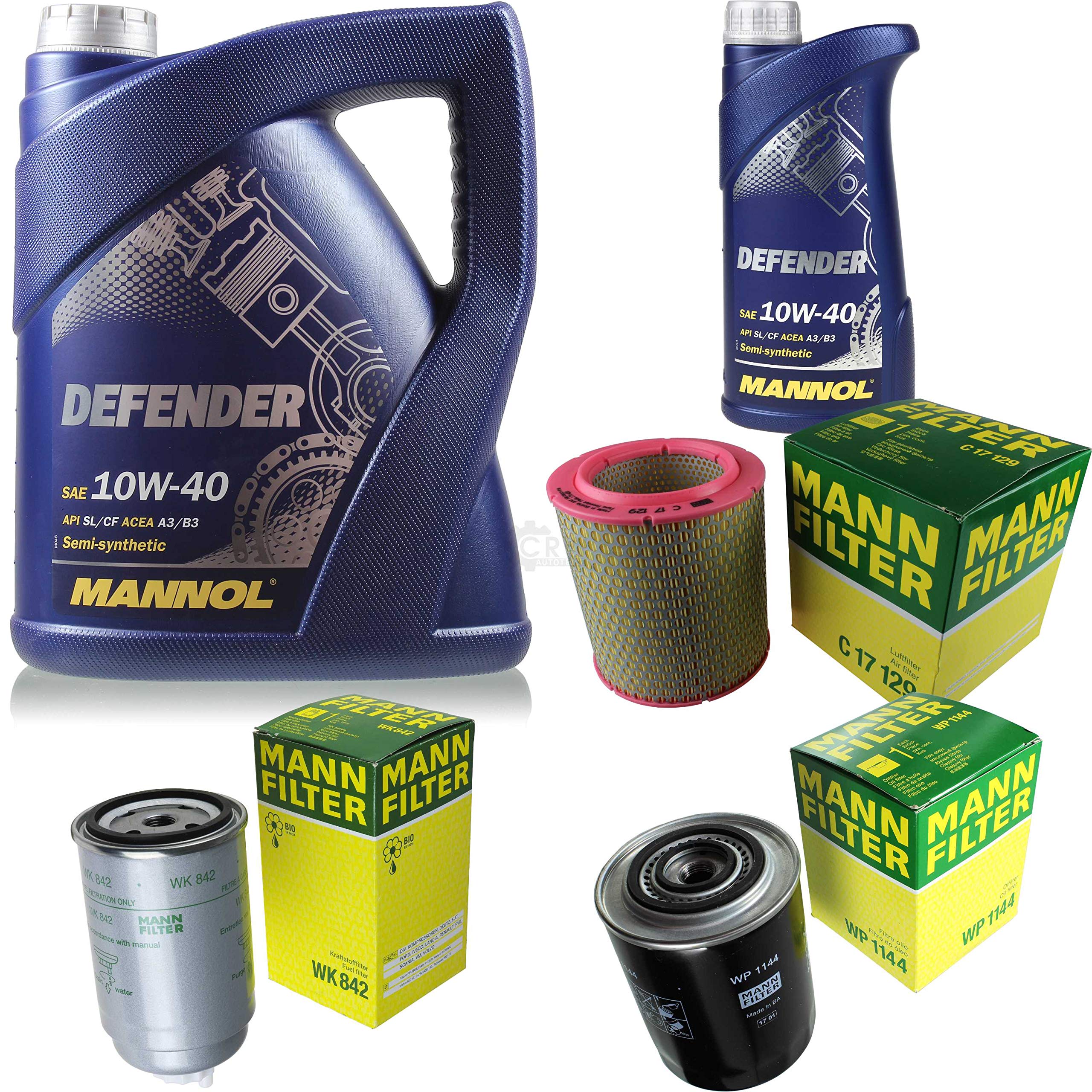Set di filtri 6 litri MANNOL olio motore Defender 10W-40 API SL/CF MANN-FILTER filtro aria filtro carburante filtro olio