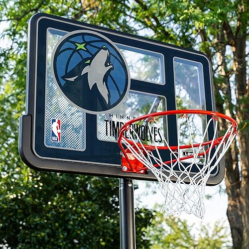 Vista 136 de Aro de basketball con sistema portable, de altura ajustable, tablero posterior de 44 pulgadas de Lifetime 1269 Pro Court.