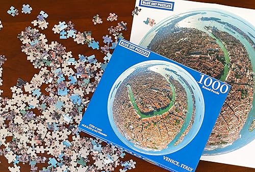 Vista 2 de Rompecabezas redondo de 1000 piezas de Venecia, Italia, arte desafiante y educativo para adultos y niños, foto panorámica única de la ciudad