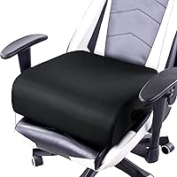 MABOZOO Extra Thick 6 Inch Memory Foam Chair Cushion - Non-Slip Booster Seat for Office Chair Height Boost, Pain Relief, Black 18x16