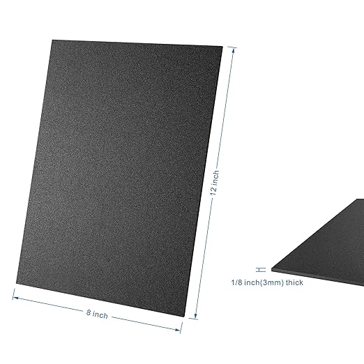 Lámina de Plástico ABS Kaïtela 8x12x0.12 pulg Negro, Pack de 2 miniatura 4