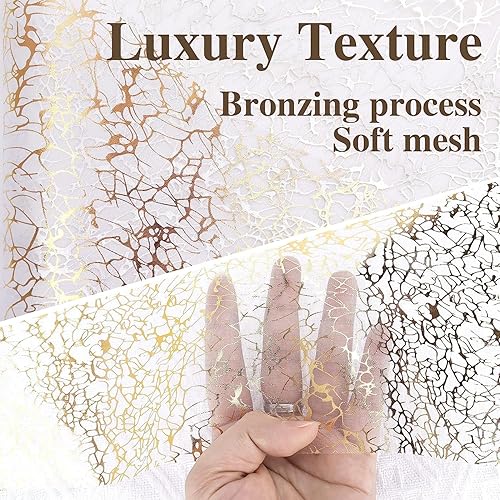 Miniatura 4 de Camino de mesa dorado metálico, 49 pies x 11 pulgadas, mantel de malla fina con purpurina, decoración de fiesta para el día de San Valentín, baby