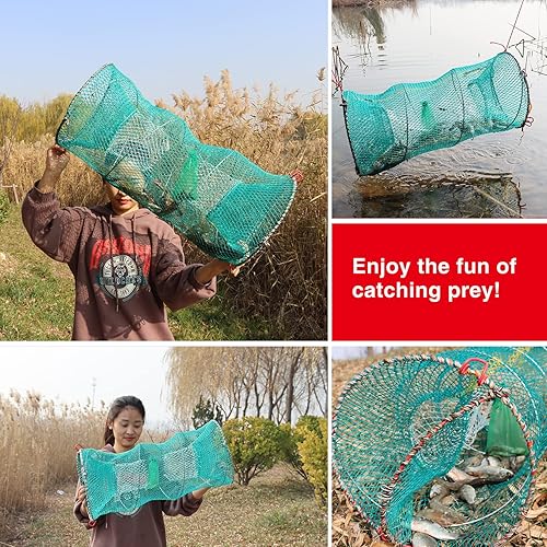 Miniatura 2 de Crab Spring Trap 2 pcs - Bait Trap for Lobster, Crawfish, Shrimp, Portable Folding Collapsible Fishing Traps Nets Fishing Accessories