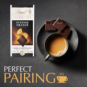 Lindt Excellence Intense Orange Dark Chocolate Bar, 3.5-Ounce Packages (Pack of 12)