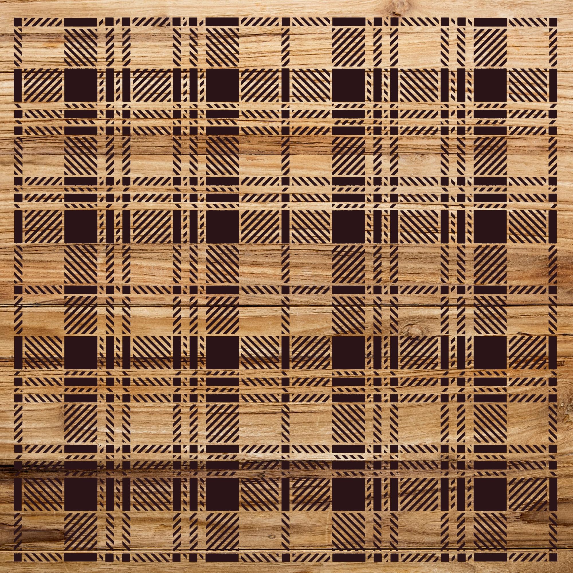 Black Watch Plaid Stencil Pattern for Wood Signs and Home Decor, Reusable Mylar Template for Family Dining Room Painting and Craft Projects - Size A2 (16.5