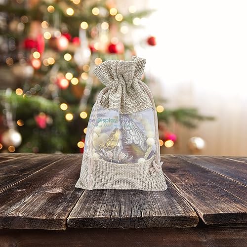 Miniatura 4 de Bolsitas de regalo The Display Guys de alta calidad, de organza, arpillera de lino