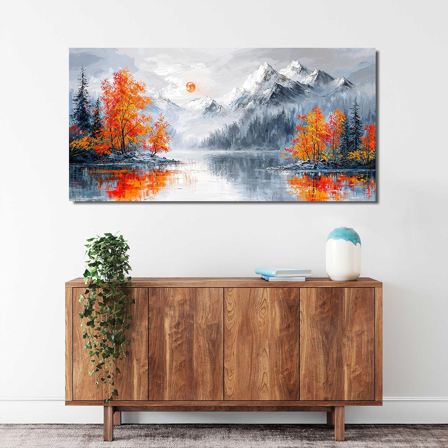Canvas Wall Art Decor Wall Pictures for Living Room Artwork for Walls Vintage Forest Wall Art Decorations Canvas Art Wall Decor Landscape Mountain Wall Art Bedroom Home Aesthetic Art Decor 20" X 40"