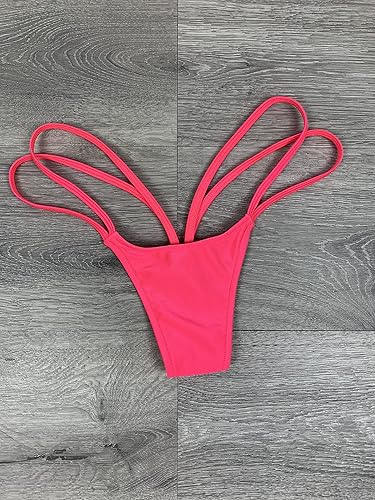 Miniatura 3 de G-String Thong V- String Thong Neon Coral Double Strappy Thong Mini Micro Panty Rave Outfits Clubwear Skimpy Bikini Beach Panties Tanga Underwear