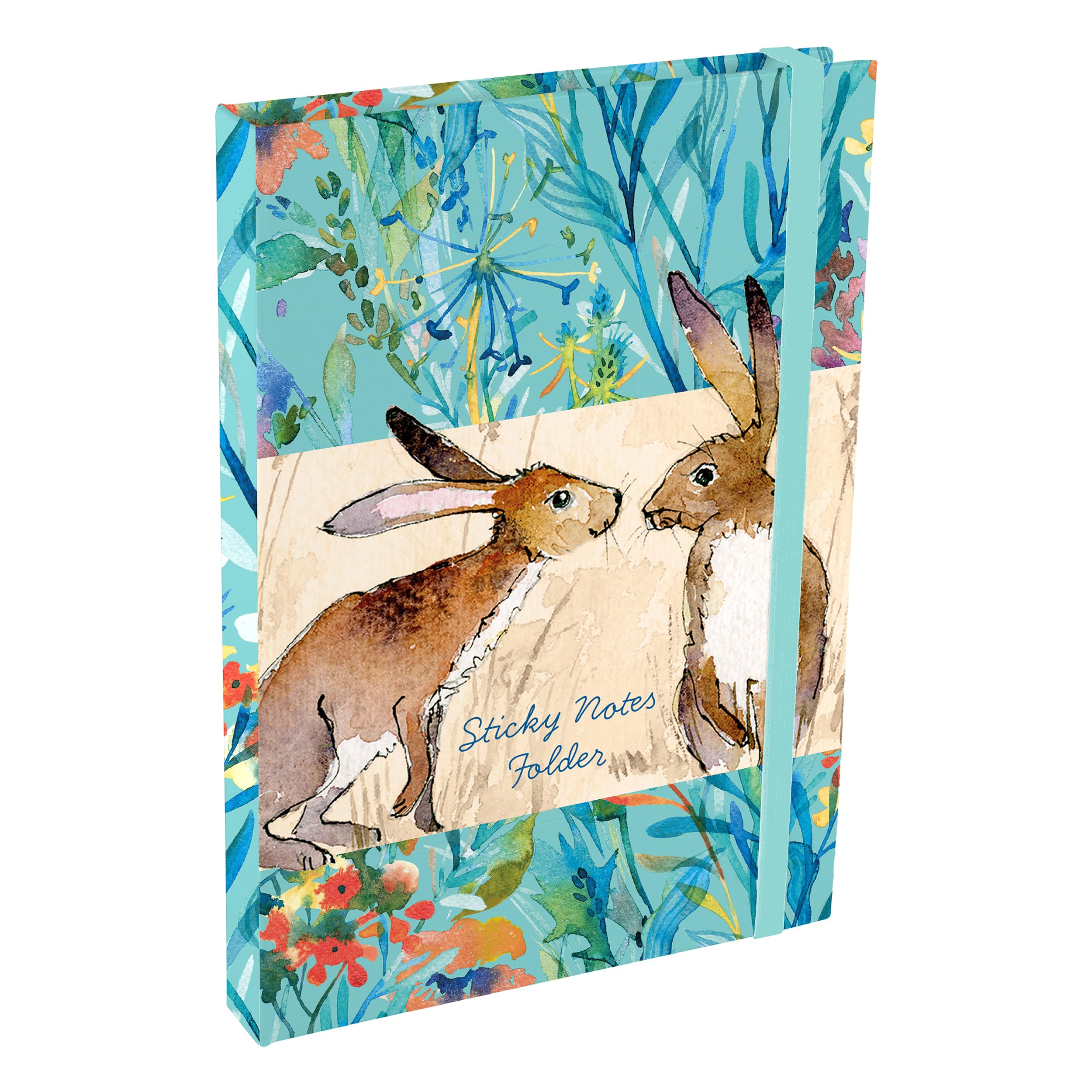 TGSC Stationery Set - Kissing Hares Sticky Notes & Lined Pad Folder - Various Sizes, Designs - Journal Notebook Ideal for Office, School, Lined Sticky Note Essential Notebook