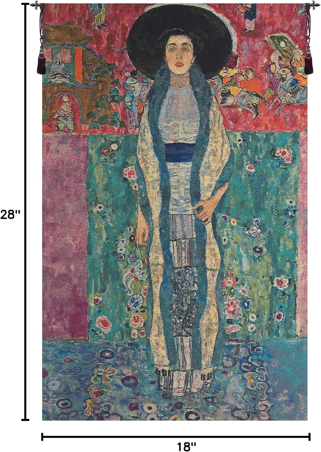 C Charlotte Home Furnishings Inc Adele Block-Bauer European Tapestry Wall Hanging | Viscose Cotton and Polyester Blend Wall Art | 28 in. x 18 in | Home Decor Accents | Inspired by Gustav Klimt