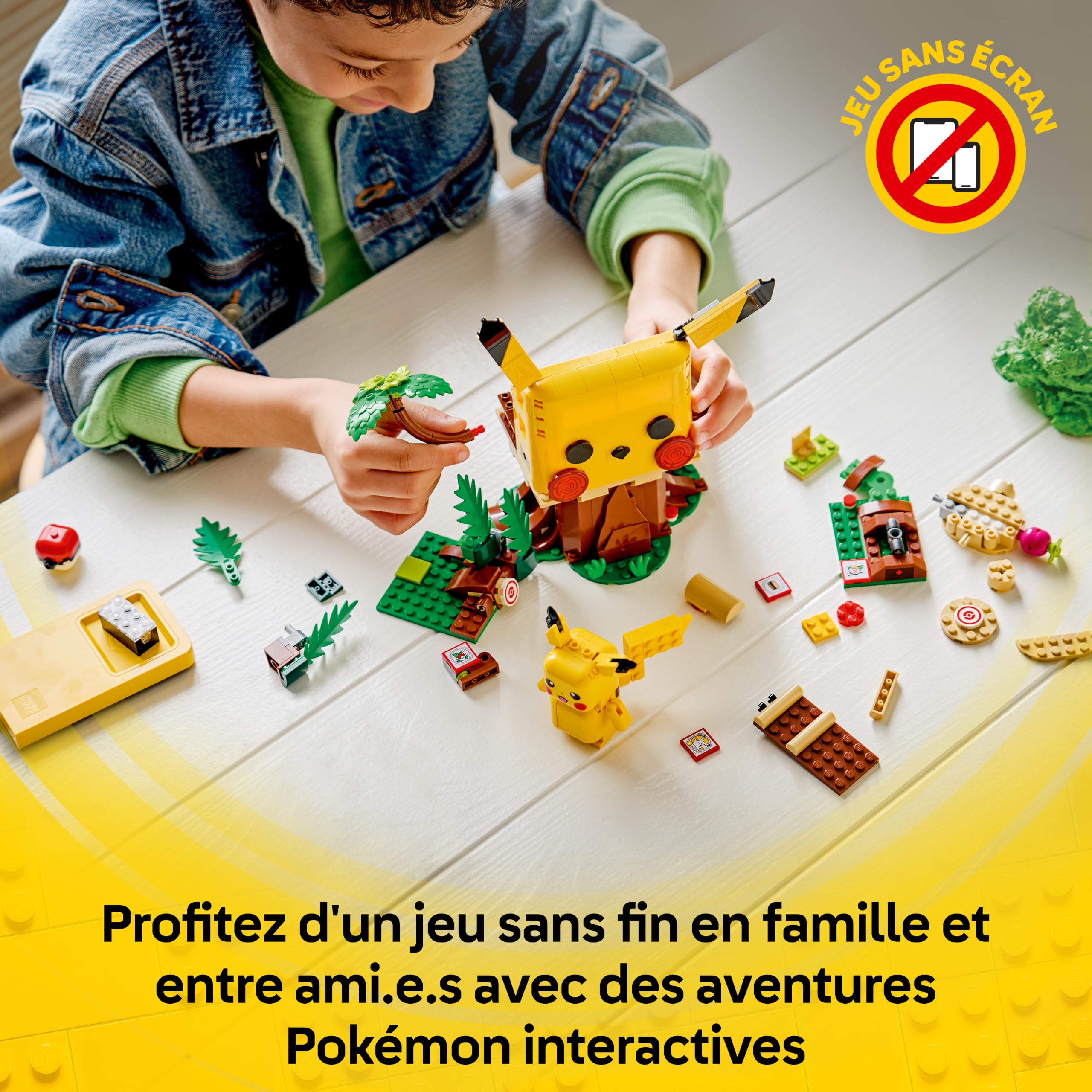 LEGO Pokémon Smart Play : Pikachu et la Cabane d’Entraînement - Set Interactif Tout-en-Un avec 1 Smart Brique, 4 Tags, 1 Chargeur & 1 Pokémon - Idée de Cadeau pour Garçons et Filles dès 6 Ans 72164